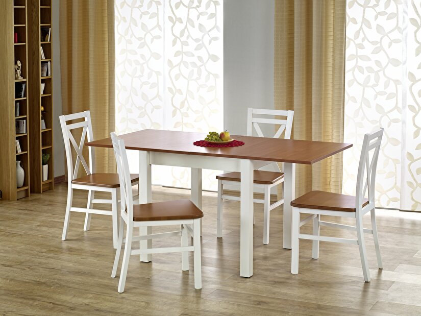 Jedálenský stôl Deedee (jelša + biela) (pre 4 až 6 osôb)