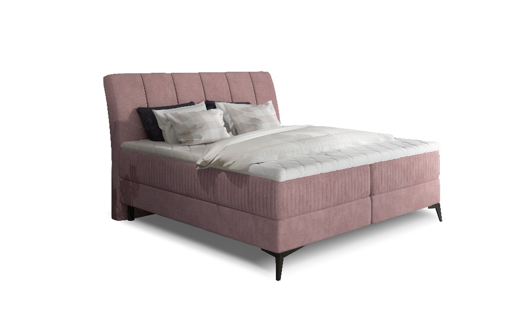 Manželská posteľ Boxspring 140 cm Alberto (ružová) (s matracmi)
