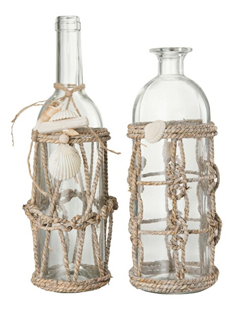 Dekoratívny predmet Jolipa Ozdobná fľaška (10x10x26cm) (Slonovina) (2ks)