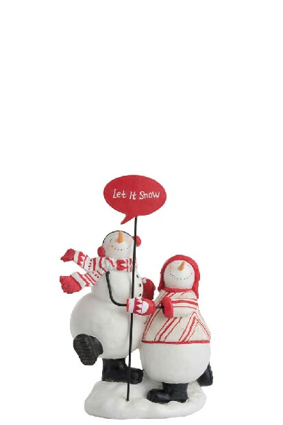 Figurína Jolipa Vianočná postavička Nordic Bliss (17x10x24cm) (Biela + Červená)