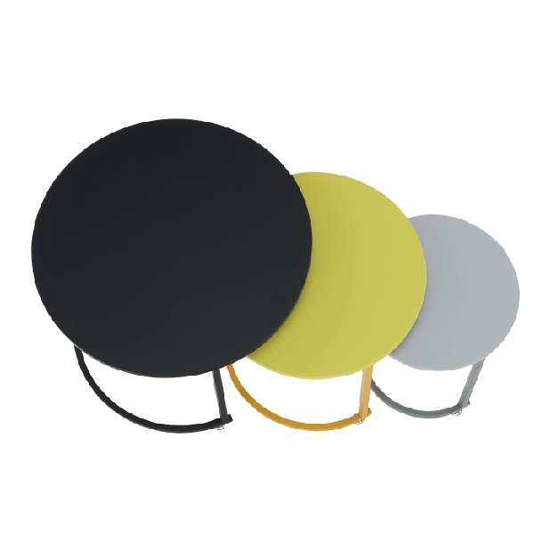 Set stolíkov Tempo Kondela - Ronea (čierna + žltá + sivá) 