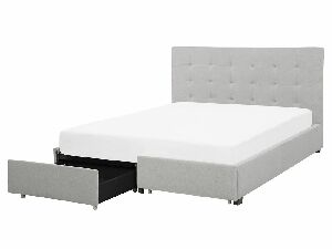 Manželská posteľ 160 cm ROLLA (s roštom a úl. priestorom) (svetlosivá)