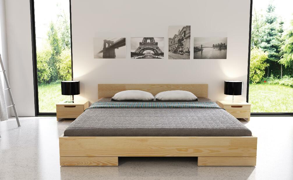 Manželská posteľ 160 cm Naturlig Stalander (borovica) (s roštom)