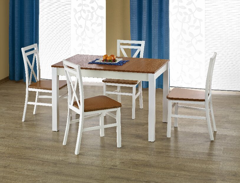 Jedálenský stôl Ksawery (jelša + biela) (pre 4 osoby)