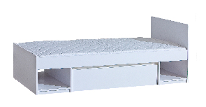 Jednolôžková posteľ typ AR9 90x195 cm Alishia (lesklá biela)