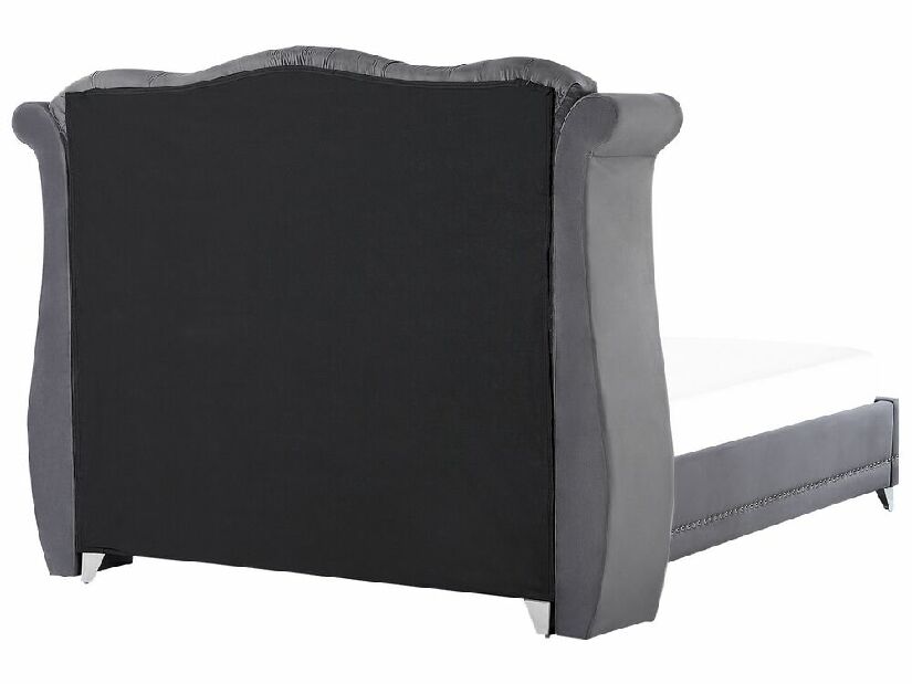 Manželská posteľ 160 cm ATREY (polyester) (sivá) (s roštom)
