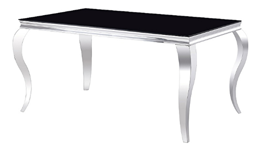 Jedálenský stôl 150 cm Pria (čierna + chrómová) (pre 4 až 6 osôb)