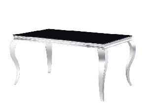 Jedálenský stôl 150 cm Pria (čierna + chrómová) (pre 4 až 6 osôb)