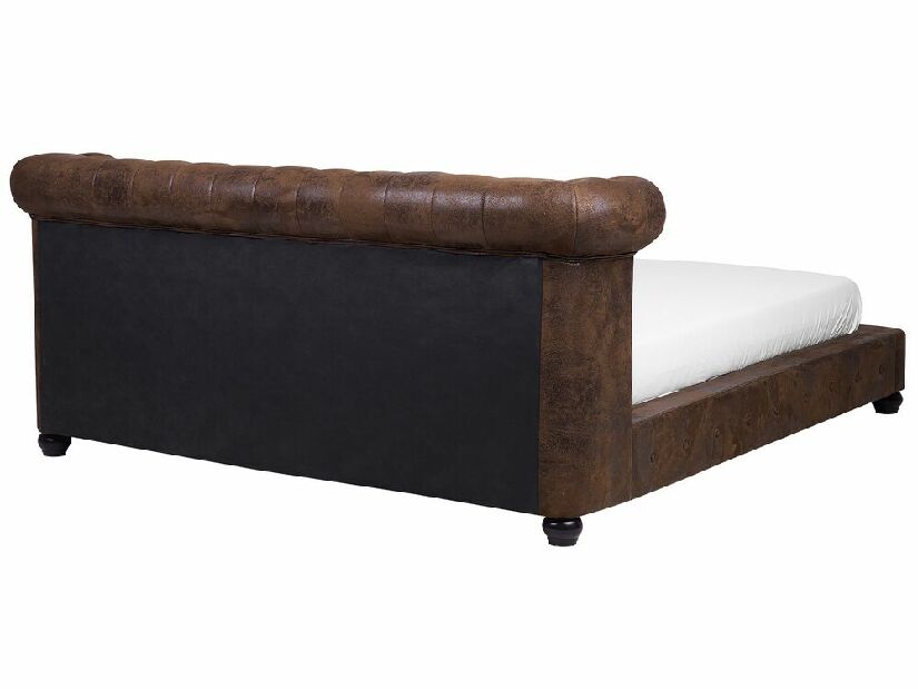 Manželská vodná posteľ 180 cm Chomper (hnedá) (s roštom a matracom)