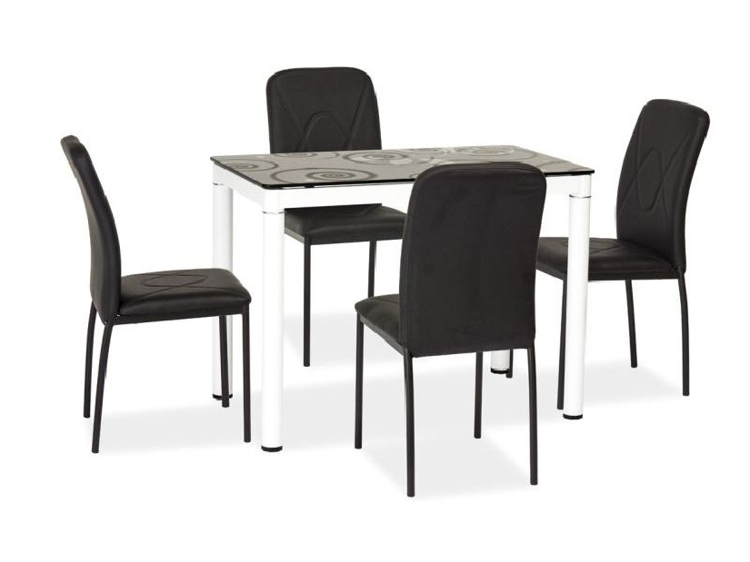 Jedálenský stôl 100 cm Damion (čierna + biela) (pre 4 osoby) *bazár