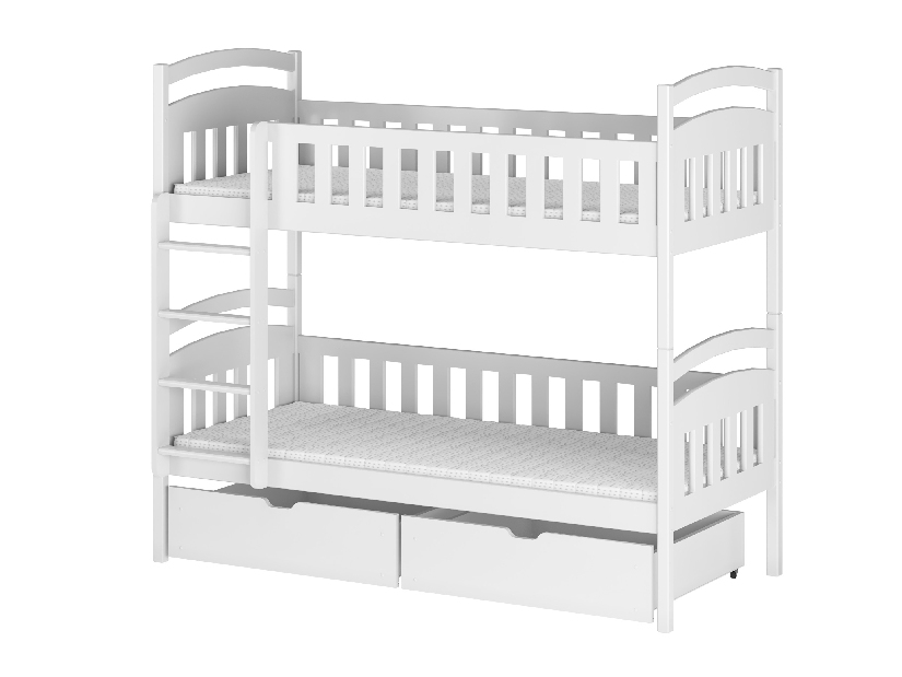 Detská posteľ 80 x 180 cm Marlo (s roštom a úl. priestorom) (biela)