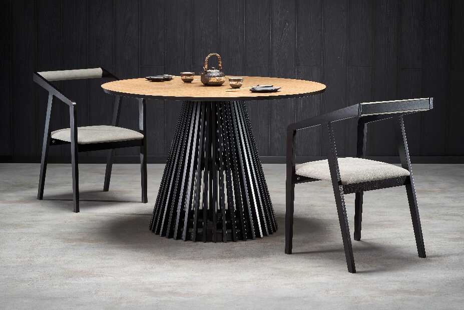 Jedálenský stôl Myanmar (dub prírodný + čierna)