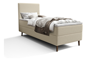 Jednolôžková posteľ 90 cm Napoli Comfort (krémová) (s roštom, bez úl. priestoru)
