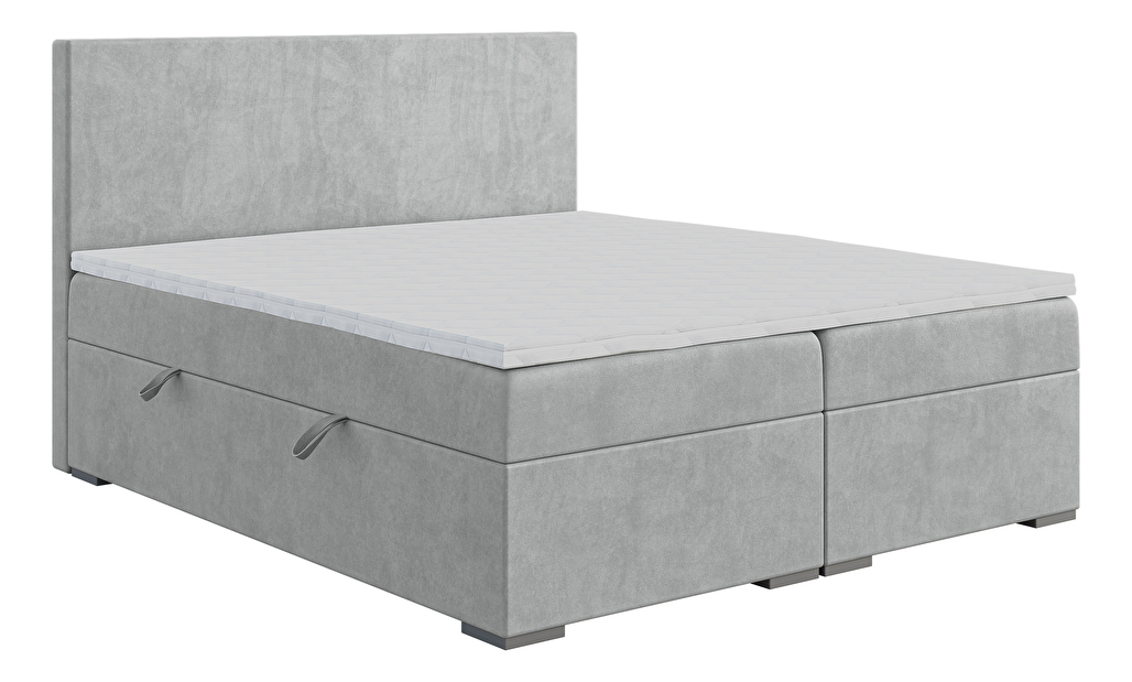 Kontinentálna posteľ 120 cm Lemmy (sivá) (s matracom a úl. priestorom)