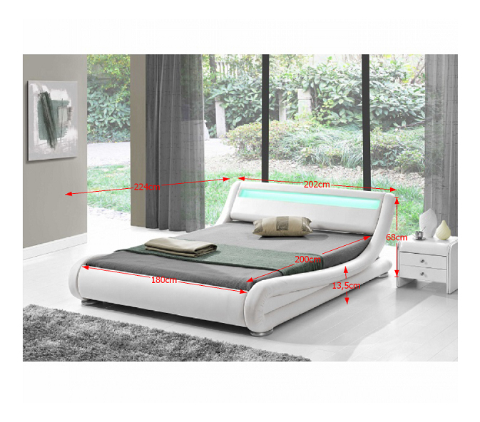 Manželská posteľ 180 cm Filida (s roštom a LED) *výpredaj