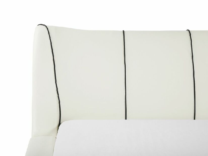 Manželská posteľ 160 cm NICE (s roštom a LED osvetlením) (biela)