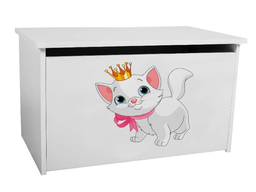 Úložný box pre deti Davina (biela + mačka)