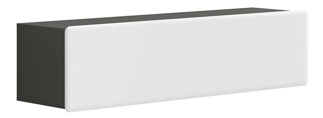 TV stolík/skrinka BRW Possi Light RTV1K 4/16 (sivý wolfram + lesk biely)