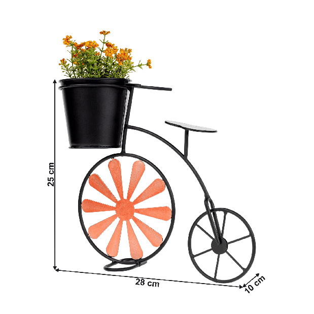 Retro kvetináč v tvare bicykla Esca (bordová + čierna)