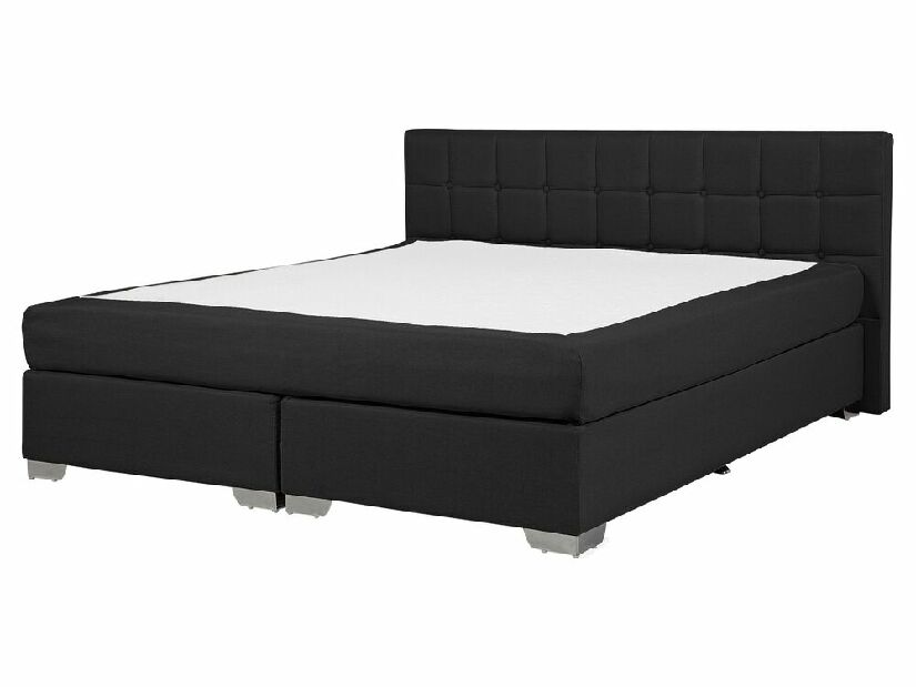 Manželská posteľ Boxspring 160 cm ADIR (s matracmi) (čierna)