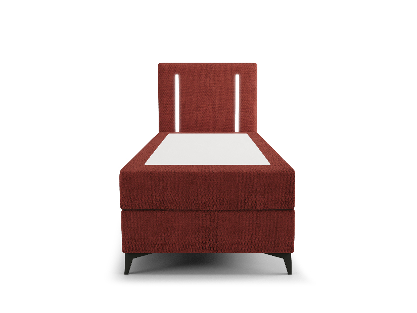 Jednolôžková posteľ 80 cm Ortega Comfort (červená) (s roštom a matracom, bez úl. priestoru) (s LED osvetlením)