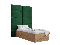 Jednolôžková posteľ s čalúneným čelom 90 cm Brittany 1 (dub craft zlatý + zelená) (s roštom)