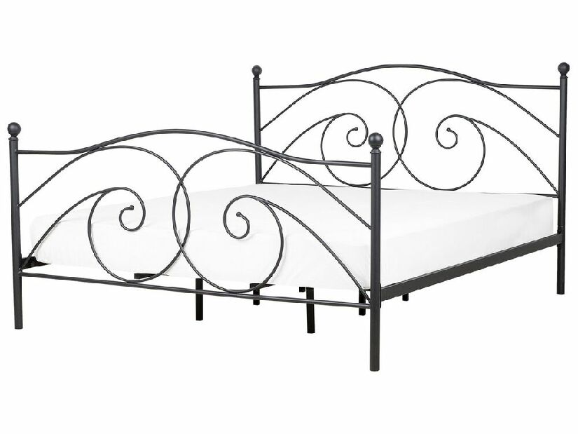 Manželská posteľ 180 cm DIROU (s roštom) (čierna)