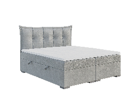Manželská posteľ Boxspring 180 cm Mirage (svetlosivá) (s matracom a úl. priestorom)