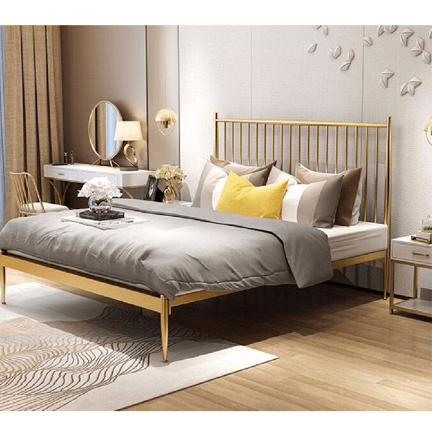 Manželská posteľ 160 cm Zaira (s roštom) (zlatá) *výpredaj
