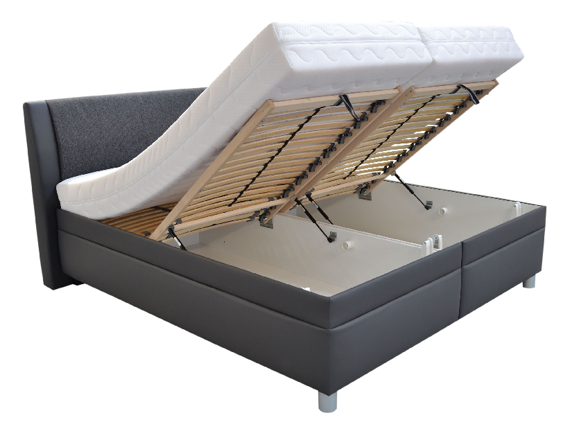 Manželská posteľ 180 cm Blanár Taranto (sivá) (s roštami a matracmi Nelly Plus)