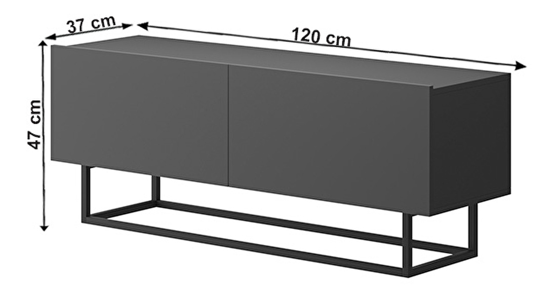 TV stolík/skrinka Svaren ERTV 120 (grafit) *výpredaj