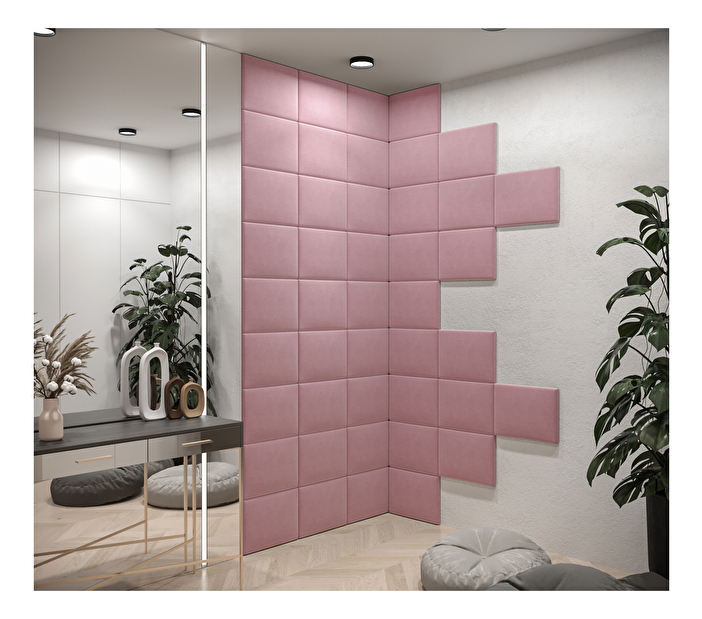 Čalúnený panel Cubic 40x30 cm (ružová)