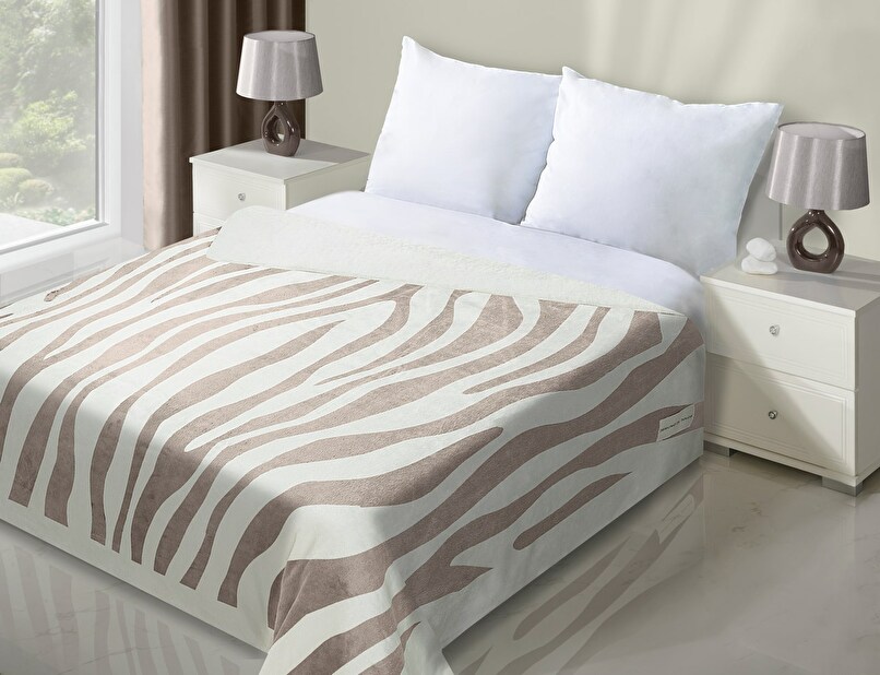 Prehoz na posteľ 210x170cm Zebra (béžová)