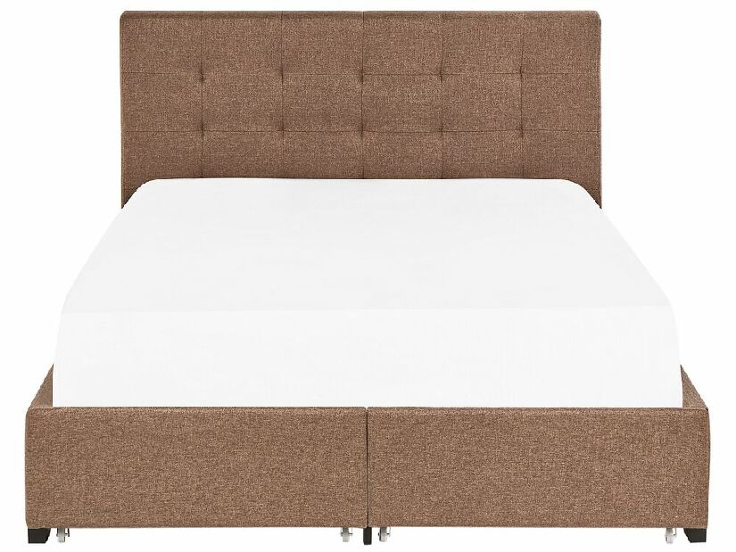 Manželská posteľ 140 cm Rhiannon (hnedá) (s roštom a úložným priestorom)