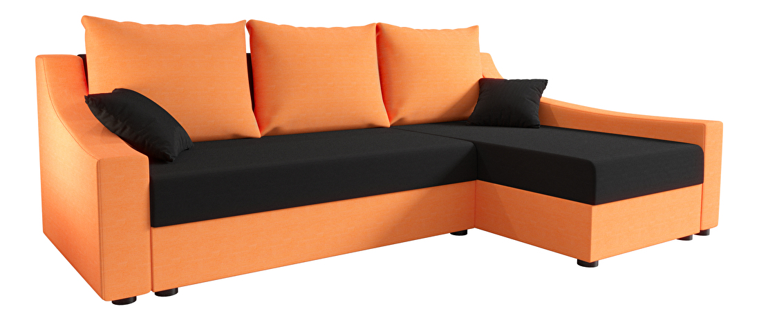 Rohová sedacia súprava Opal L (oranžová + čierna) (P)
