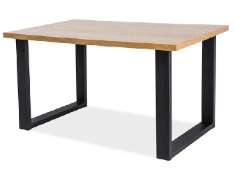 Jedálenský stôl 180 cm Una (dub + čierna) (pre 8 a viac osôb)