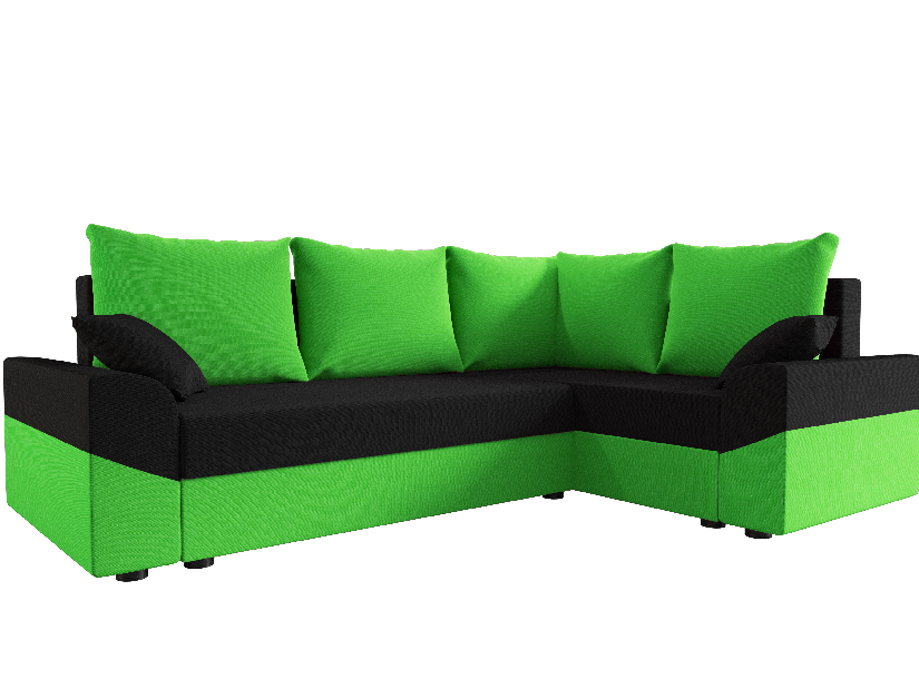 Rohová sedacia súprava Dusk Plus (zelená + čierna) (P)