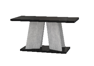 Konferenčný stolík Mulnu (lesk čierny + kameň)