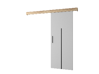 Posuvné dvere 90 cm Sharlene X (biela matná + dub sonoma + čierna)