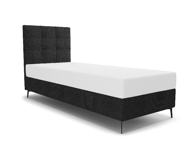 Jednolôžková posteľ 90 cm Infernus Comfort (čierna) (s roštom, s úl. priestorom)
