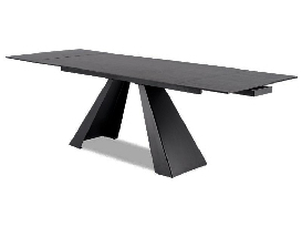 Rozkladací jedálenský stôl 160-240 cm Shelia (sivá + čierna) (pre 6 až 8 osôb)