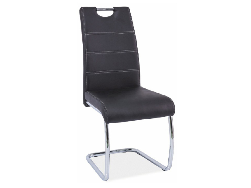 Jedálenská stolička Abira new (čierna + chróm)