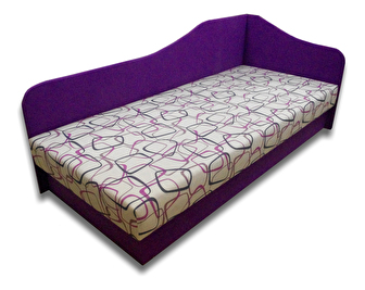 Jednolôžková posteľ (váľanda) 80 cm Lady 87 (Fialová 49 + Dodo 1058) (P)