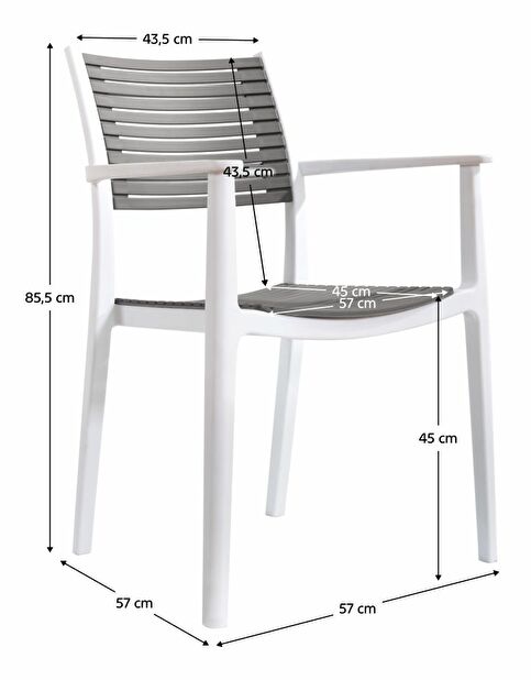 Jedálenská stolička HERMA (biela + sivá)