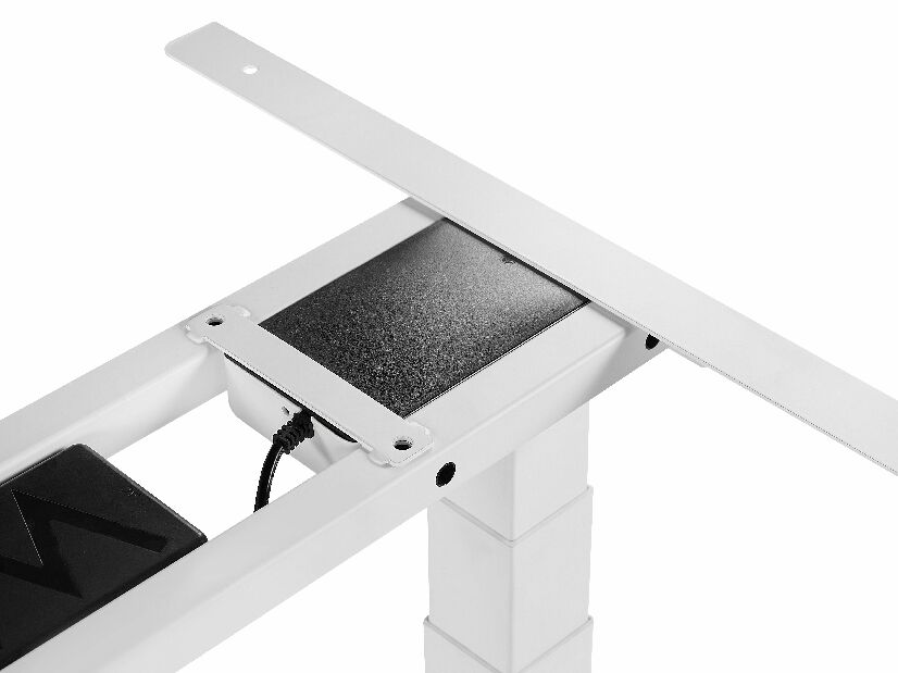 Písací stôl DESIRA II (160x72 cm) (sivá + biela) (el. nastaviteľný)