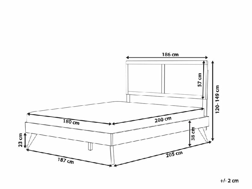 Manželská posteľ 180 cm ISTA (s roštom) (tmavé drevo)