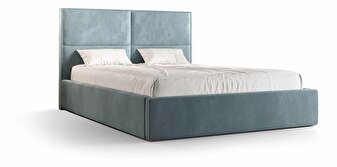 Manželská posteľ 160 cm Alfonso (modrá) (s roštom a úložným priestorom)