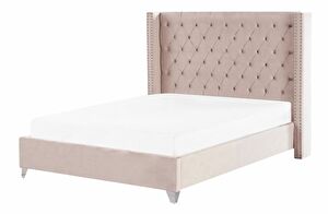 Manželská posteľ 180 cm Lubbka (ružová) (s roštom)