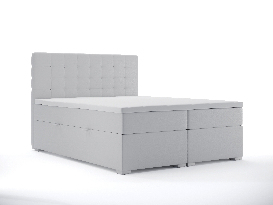 Manželská posteľ Boxspring 140 cm Clady (biela ekokoža) (s úložným priestorom)