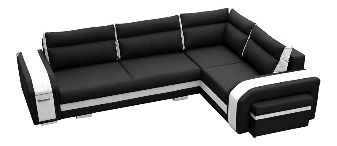 Rohová sedačka Asperata (čierna + biela) (P) *výpredaj
